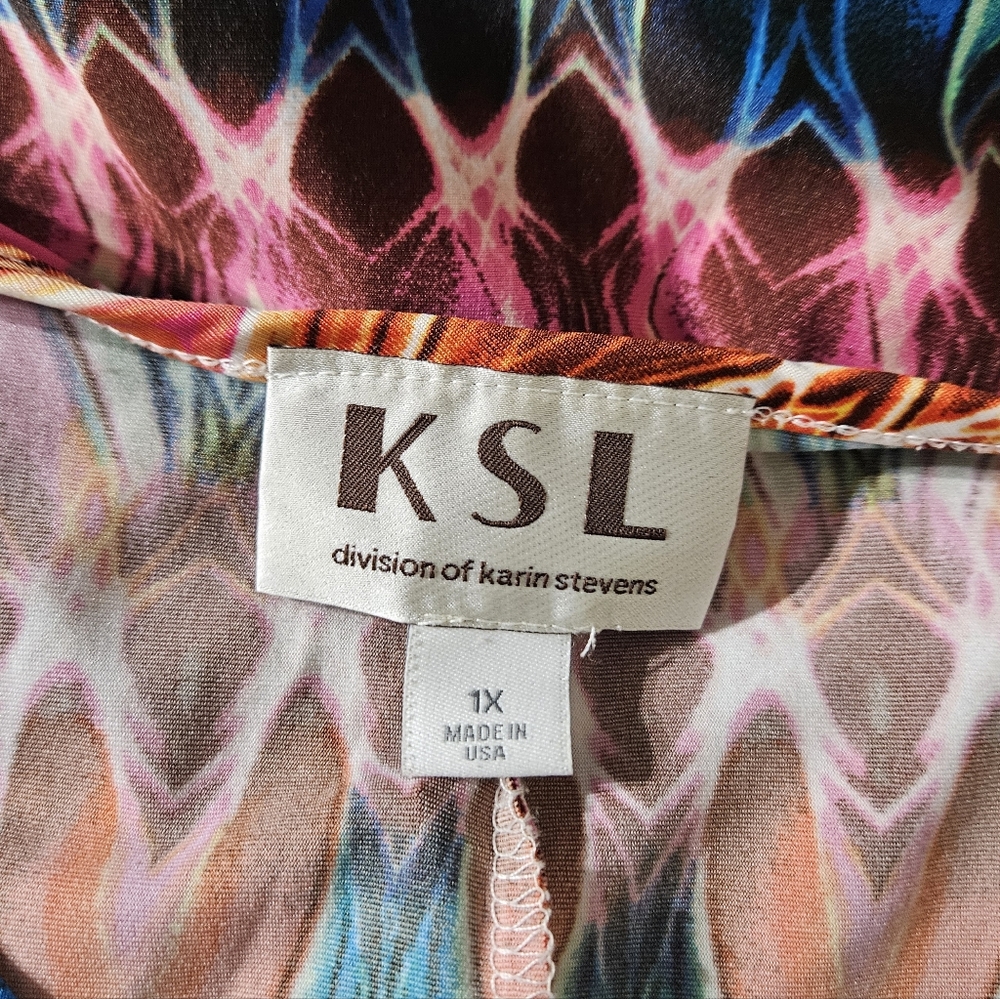KSL Karin Stevens Boho Maxi Dress 1X - Picture 5 of 5